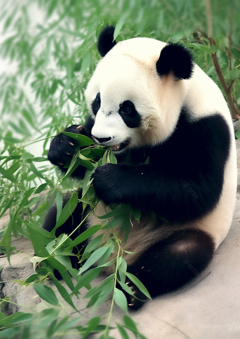 动物园里有只大熊猫正在吃着竹子摄影图,高清,摄影图,摄影图片,图片大全,摄影图免费下载